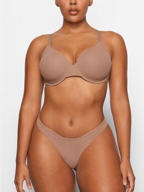 SKIMS Fits Everybody T-Shirt Bra Color Sienna Sz 34C